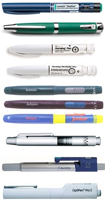 Various Insulin Pens