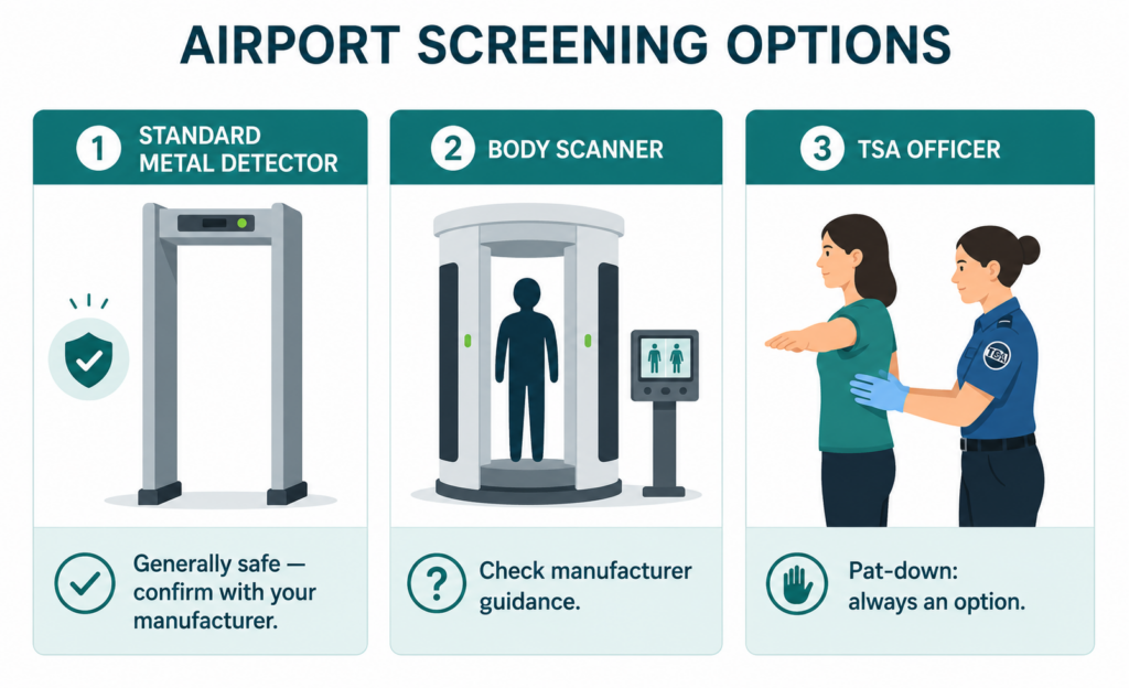 Airport security screening options for insulin pump and CGM users